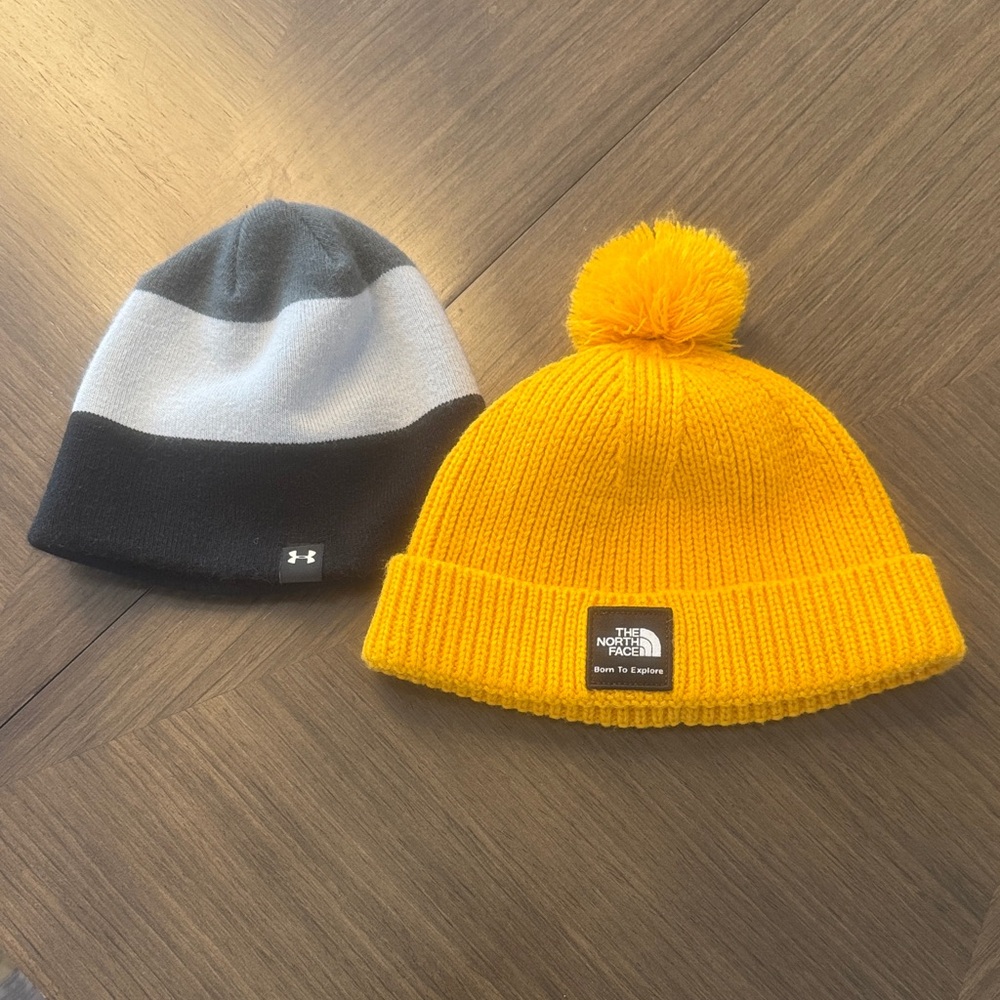 The North Face Kids Yellow Beanie with Pom